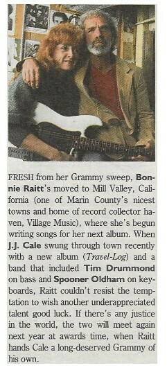 Raitt, Bonnie / Fresh From Her Grammy Sweep | Magazine Article | May 1990 | with John Cale