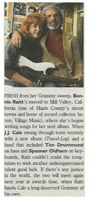 Raitt, Bonnie / Fresh From Her Grammy Sweep | Magazine Article | May 1990 | with John Cale