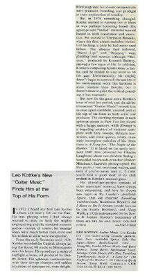 Kottke, Leo / Guitar Music | Magazine Review | August 1981