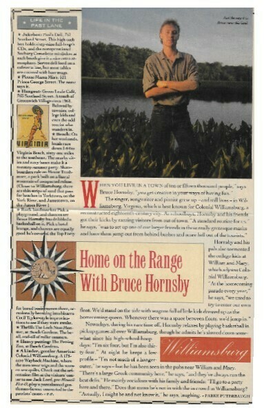 Hornsby, Bruce / Home On the Range with Bruce Hornsby | Magazine Article | July 1989