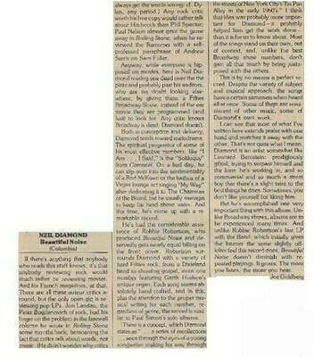 Diamond, Neil / Beautiful Noise | Magazine Review | 1976