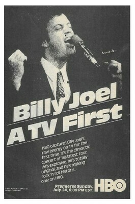 Joel, Billy / A TV First (HBO) | Magazine Ad | July 1983