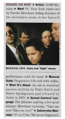 10,000 Maniacs / Because the Night | Magazine Review | April 1994