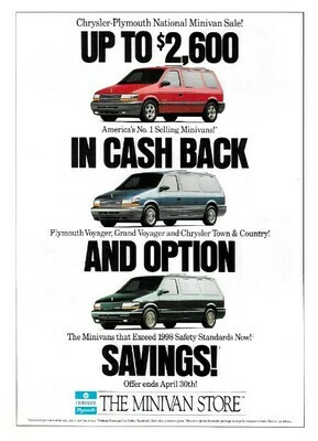 Chrysler-Plymouth / The Minivan Store | Magazine Ad | 1994