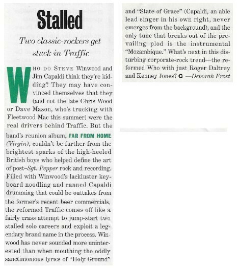 Traffic / Far From Home | Magazine Review | May 1994