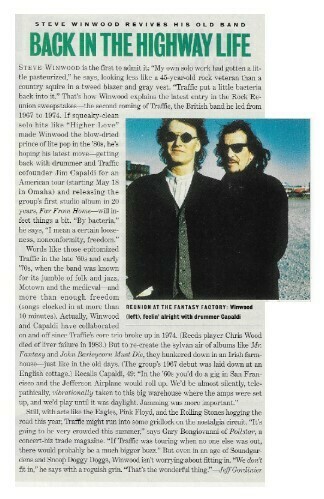 Traffic / Back in the Highway Life | Magazine Article | May 1994
