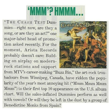 Crash Test Dummies / MMM? Hmmm... | Magazine Article | May 1994
