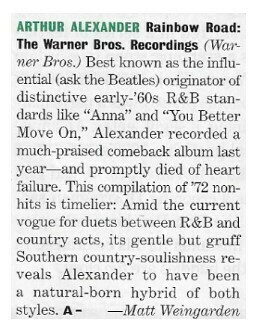 Alexander, Arthur | Rainbow Road: The Warner Bros. Recordings / 1994