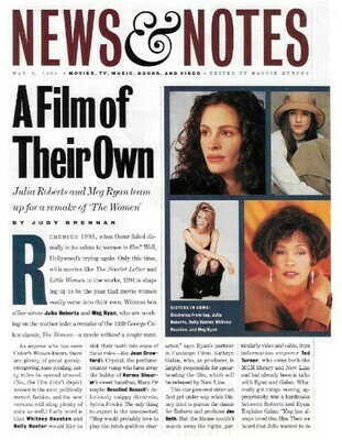 Roberts, Julia / A Film of Their Own | Magazine Article | May 1994 | with Meg Ryan