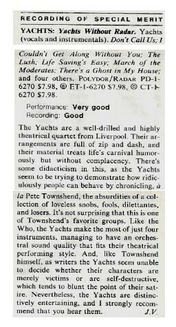 Yachts, The / Yachts Without Radar | Magazine Review | October 1980