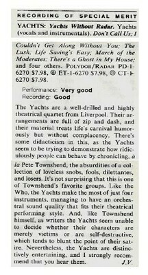 Yachts, The / Yachts Without Radar | Magazine Review | October 1980