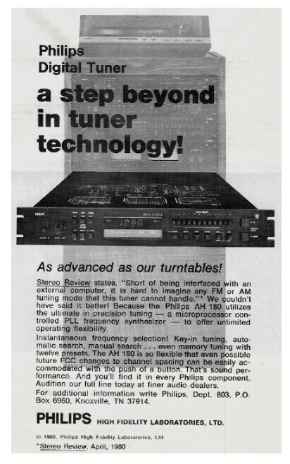 Philips / Digital Tuner (A Step Beyond in Tuner Technology!) | Magazine Ad  | 1980