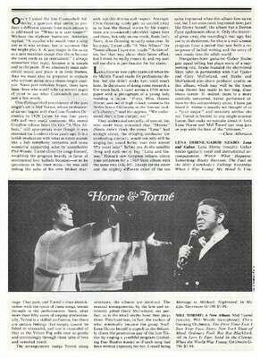 Horne, Lena / Lena and Gabor | Magazine Review | October 1980 | with Mel Torme