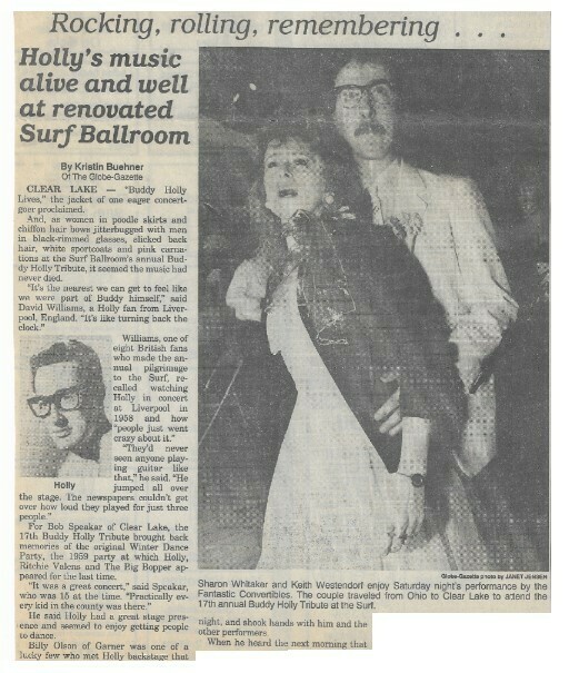 Holly, Buddy / Holly&#39;s Music Alive and Well at Renovated Surf Ballroom | Newspaper Article | February 1995