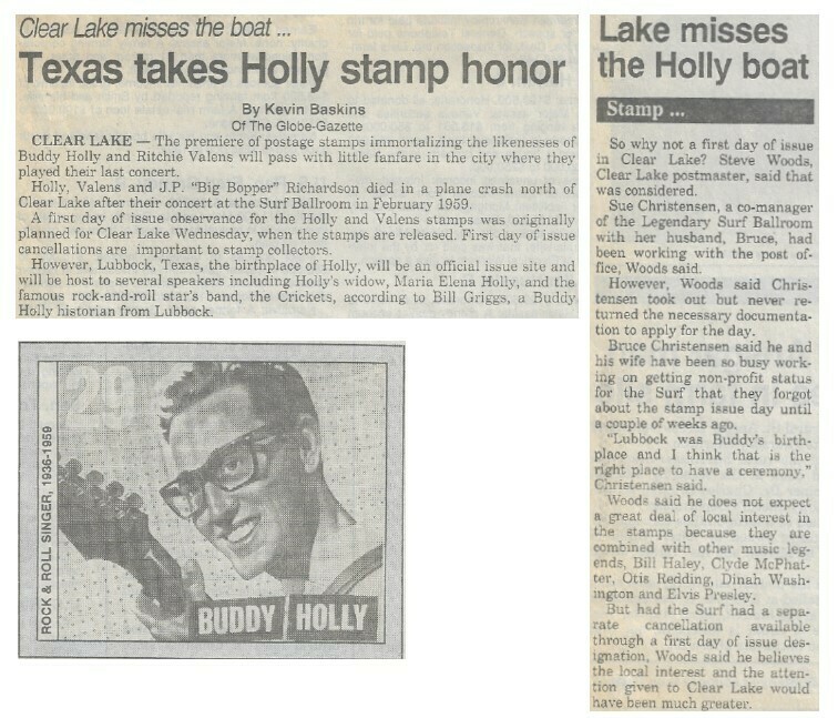 Holly, Buddy / Texas Takes Holly Stamp Honor | June 1993