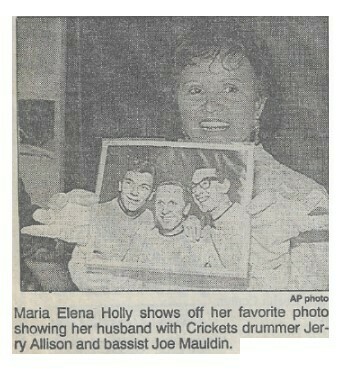 Holly, Buddy / Maria Elena Holly Shows Off Her Favorite Photo | Newspaper Photo | July 1995