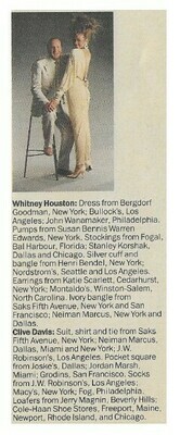 Houston, Whitney / Dress From Bergdorf Goodman | Magazine Article | April 1986 | with Clive Davis