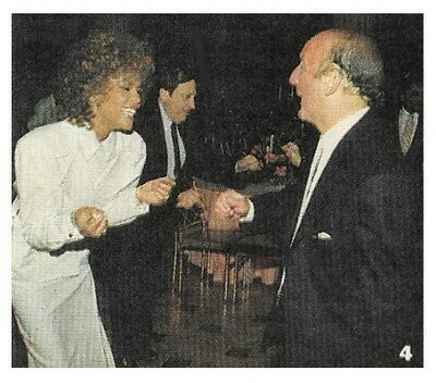 Houston, Whitney / With Clive Davis-Whitney in All White | Magazine Photo | February 1987