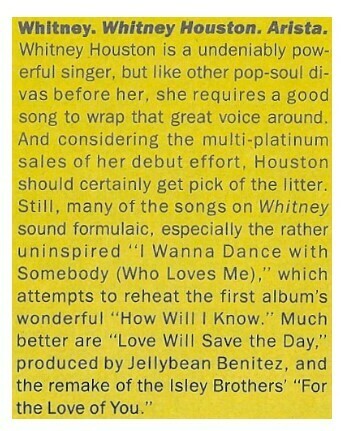 Houston, Whitney / Whitney | Magazine Review | July 1987