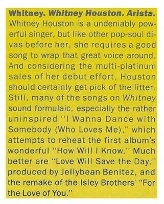 Houston, Whitney / Whitney | Magazine Review | July 1987