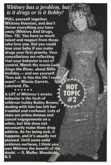 Houston, Whitney / Whitney Has a Problem, But is it Drugs or is it Bobby? | Magazine Article | February 1998