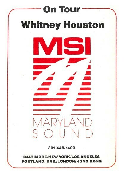 Houston, Whitney / On Tour - Maryland Sound | Magazine Ad | August 1986