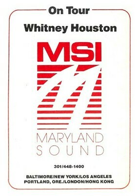 Houston, Whitney / On Tour - Maryland Sound | Magazine Ad | August 1986