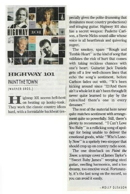 Highway 101 / Paint the Town | Magazine Review | October 1989