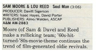 Reed, Lou / Soul Man | Magazine Review | October 1986 | with Sam Moore