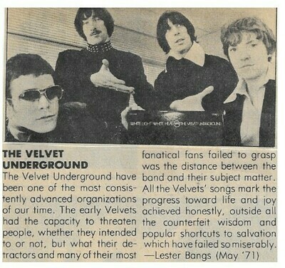 Velvet Underground, The / Consistently Advanced | Magazine Article | May 1971