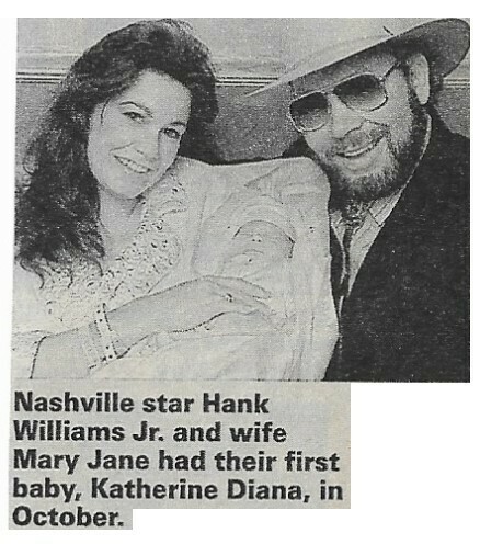 Williams, Hank (Jr.) / First Baby | Magazine Photo | October 1992