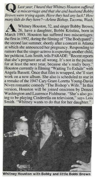 Houston, Whitney / With Bobby and Little Bobbi Brown | Magazine Article | 1995