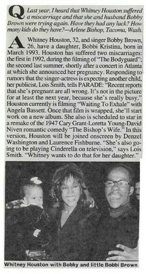 Houston, Whitney / With Bobby and Little Bobbi Brown | Magazine Article | 1995