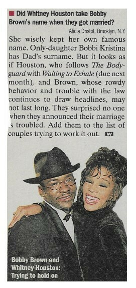 Houston, Whitney / She Wisely Kept Her Own Famous Name | Magazine Article | November 1995
