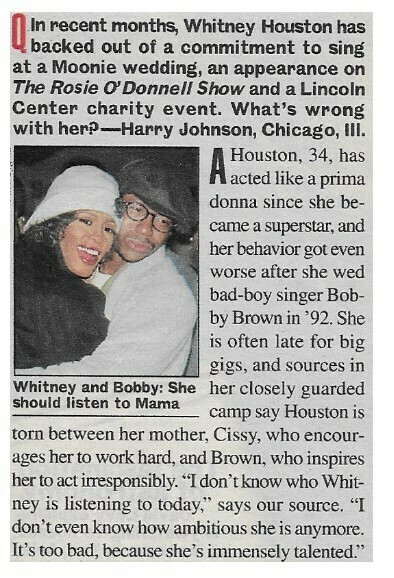 Houston, Whitney / She Should Listen to Mama | Magazine Article | February 1998