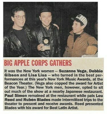 Reed, Lou / Big Apple Corps Gather | Magazine Article | April 1988 | with Ruben Blades + Paul Simon