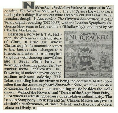Mackerras, Charles (Sir) / Nutcracker, The Original Soundtrack | Magazine Review | March 1987 | London Symphony Orchestra