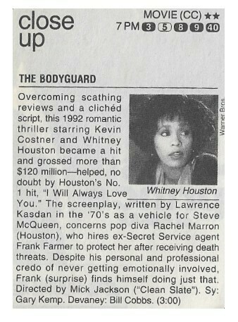 Houston, Whitney / The Bodyguard (Close Up) | Magazine Article | 1992
