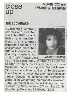 Houston, Whitney / The Bodyguard (Close Up) | Magazine Article | 1992