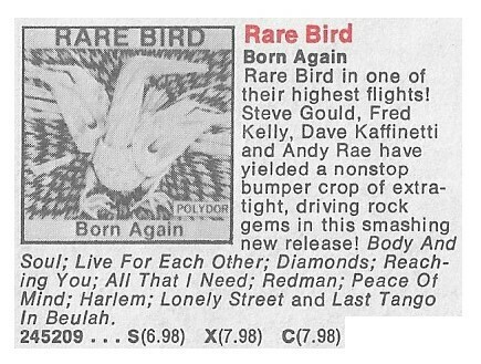 Rare Bird / Born Again | October 1975