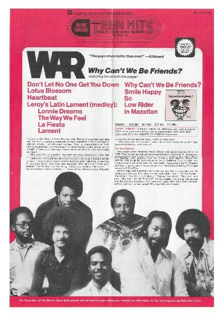 War / Why Can&#39;t We Be Friends? | Magazine Ad | October 1975