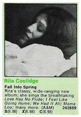 Coolidge, Rita / Fall Into Spring | Magazine Ad | 1974
