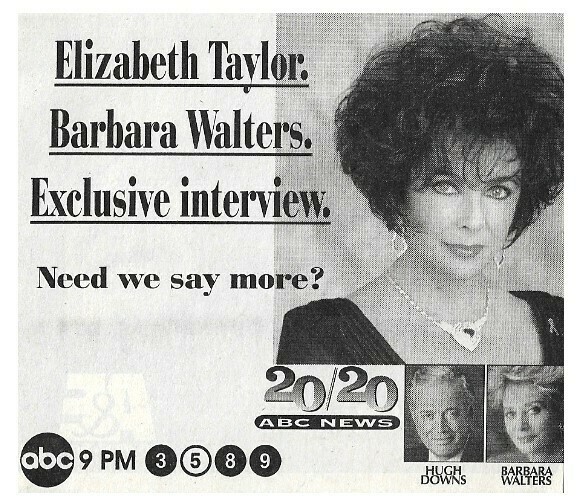 Taylor, Elizabeth / 20/20 - ABC News | Magazine Ad | February 1997