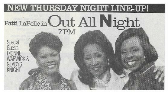 LaBelle, Patti / Out All Night - with Dionne Warwick and Gladys Knight | Magazine Ad | 1992
