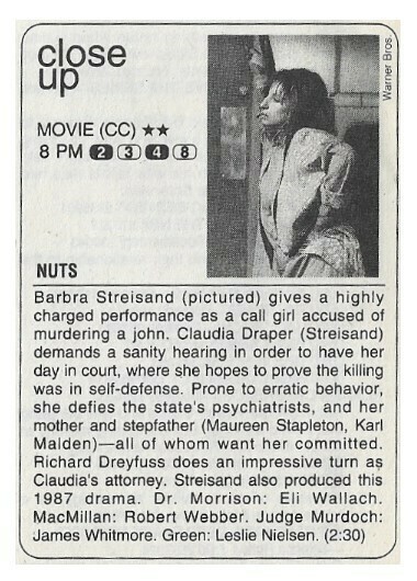 Streisand, Barbra / Nuts (Close Up) | Magazine Article | July 1995