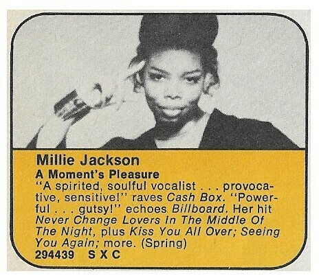 Jackson, Millie / A Moment's Pleasure | Magazine Ad | August 1979