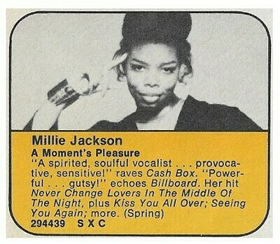 Jackson, Millie / A Moment's Pleasure / 1979