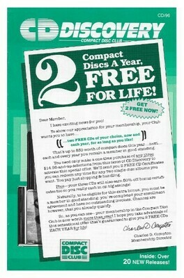 CD Discovery / 2 Compact Discs a Year, Free for Life! | 1988