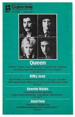 Columbia Record + Tape Club / Queen | March 1982
