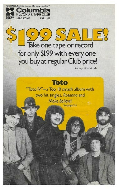 Columbia Record + Tape Club / Toto | Fall 1982